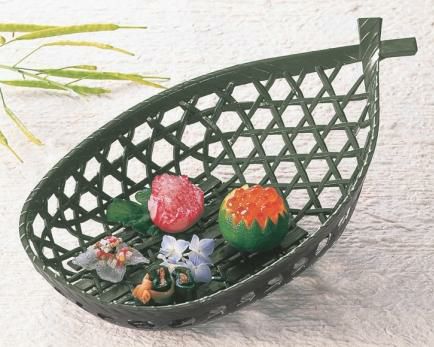 かご 舟型かごグリーン