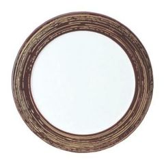 プレート 33φサービスプレート 茶金かすり渕茶/洋食器