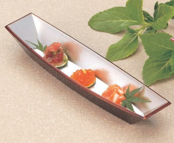 盛器 渡らせ盛器白檀内銀透き