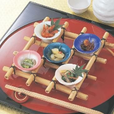 珍味 (小)朝顔珍味入れブルーパール