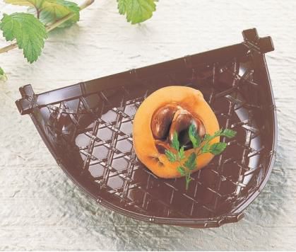 竹皿 (小)三角平皿茶パール