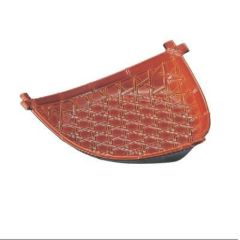 竹皿 (小)三角平皿春慶底黒塗