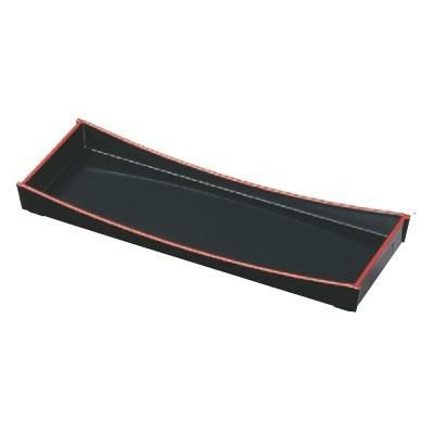 盛器 尺0寸舟型盛込器黒天朱