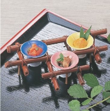 珍味 (小)朝顔珍味入れピンクぼかし