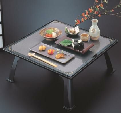 御膳 尺9寸角万葉(両面タイプ) A面:ブルー銀パール B面:銀梨地額渕唐草 セット