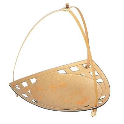 かご 手付三角皿色紙金箔 SH塗