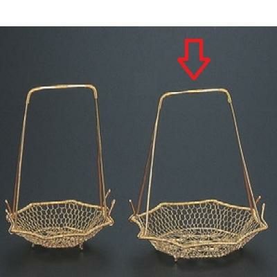 かご (中)八角ゴールド手提籠