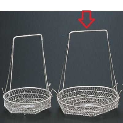 かご (中)丸型シルバー手提籠