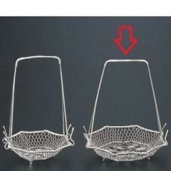 かご (中)八角シルバー手提籠