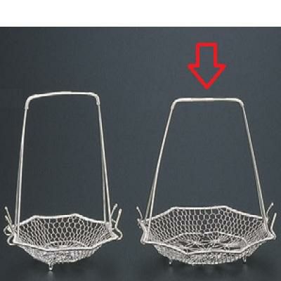 かご (中)八角シルバー手提籠