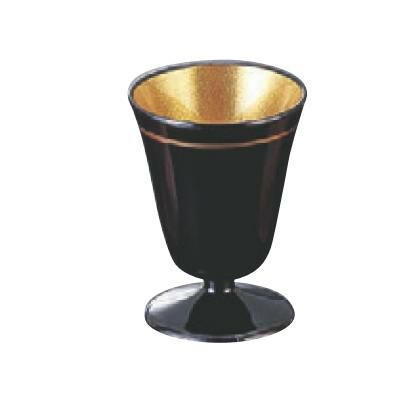 ワイングラス ミニワイングラス黒内金雅金線