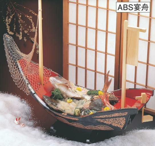 船型盛器 宴舟 黒内朱波(網別売)