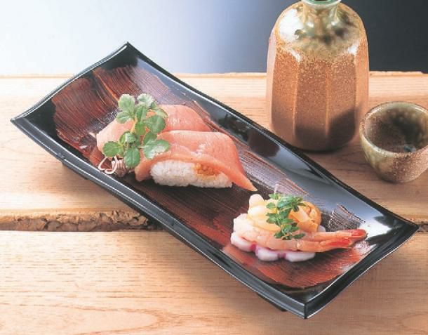 盛器 尺2寸長手清流盛器 錆刷毛目