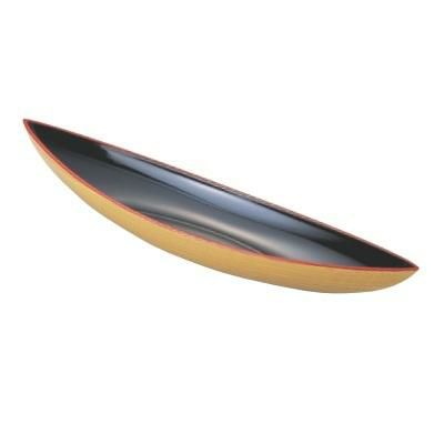 盛器 9寸笹舟盛器 白木内黒天朱