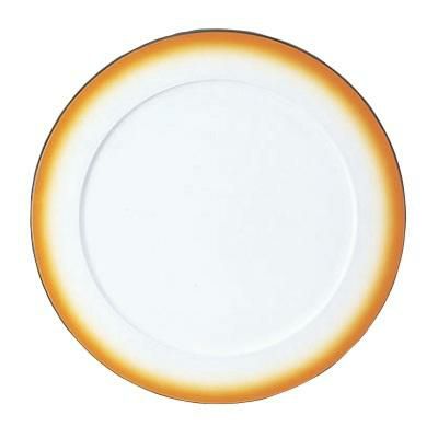 プレート 33φサービスプレート オレンジぼかし渕黒/洋食器
