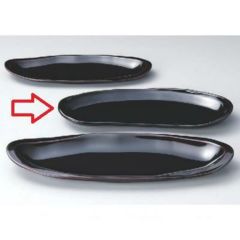 盛皿 尺0寸雅双輪盛皿 漆調溜底黒塗