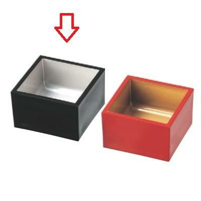 酒器 舛  ニュー1合マス黒内銀  幅78 奥行78 高さ49  飲食店