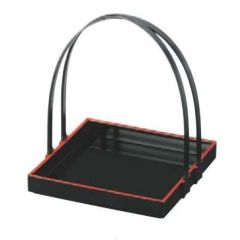 盛器 5寸手提げ盛器黒天朱
