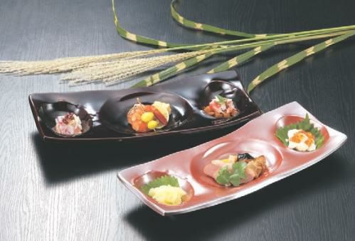 盛皿 三彩盛皿赤銀メタ