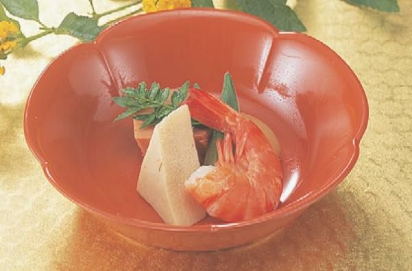 小鉢 (大)朝顔鉢総洗朱