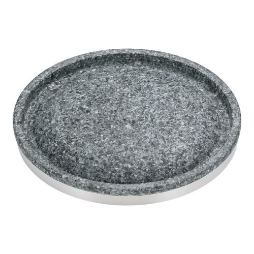 長水石焼丸型プレート 補強リング付 YS-0626A 26cm