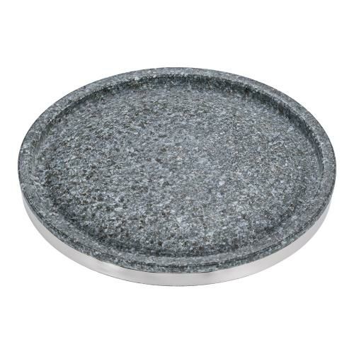 長水石焼丸型プレート 補強リング付 YS-0628A 28cm