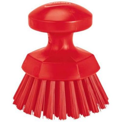 【ヴァイカン ハンドブラシ丸 ハードタイプ 38854 レッド】 高さ120(mm)/業務用/グループA