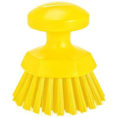 ヴァイカン ハンドブラシ丸 ハードタイプ 38856 イエロー