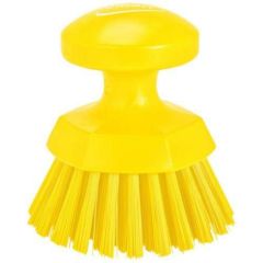 ヴァイカン ハンドブラシ丸 ハードタイプ 38856 イエロー