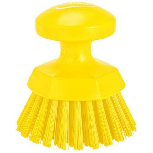 ヴァイカン ハンドブラシ丸 ハードタイプ 38856 イエロー