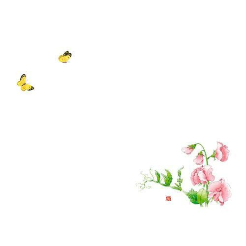 尺3テーブルマット(100枚入)No.521 ちょうちょとスイートピー