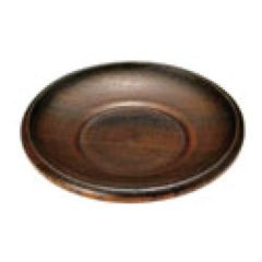 木製 ふき漆 茶托 王渕 4寸
