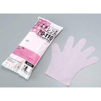ダンロップ ポリエチレン手袋(100枚入)PD-110 ピンク M