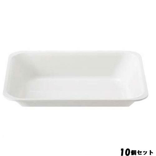 【10セット】メラミン フードパン 角型 1／2 TKO－232－W 白