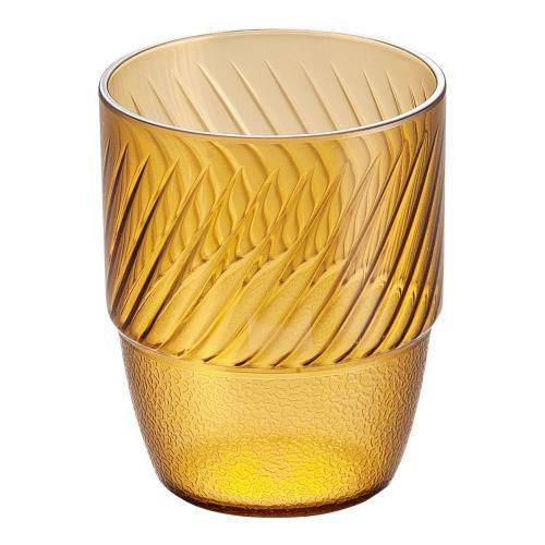 ポリカーボネイト 筋入コップ PC-22 (アンバー)