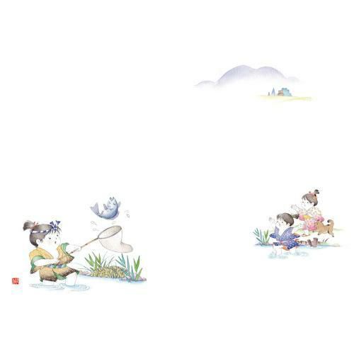 尺3 テーブルマット(100枚入) わらべ 魚捕り No.524