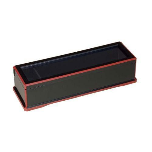 ABS 箸箱 黒渕朱(楊枝入付)24cm 幅305×奥行102×高さ70(mm)