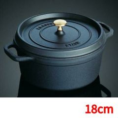 ストウブ ピコ・ココット 丸(黒) 18cm