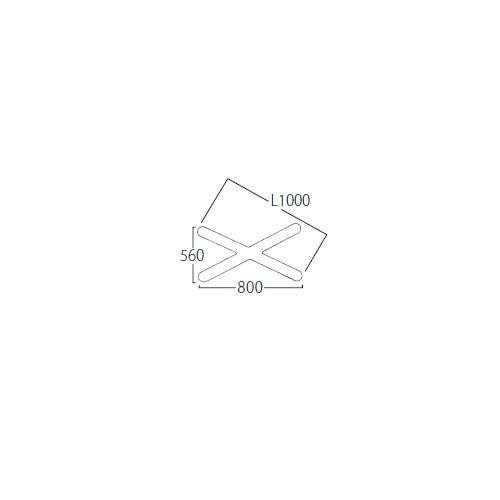 テーブル脚 TABLE LEG Xベース ET609-A ポールφ76 受座角400×250(mm)
