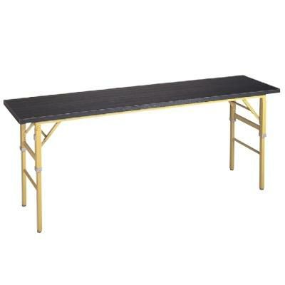 テーブル 和・洋式用テーブル(黒エッジ) メラミン黒木目 2段階高さ調整式
