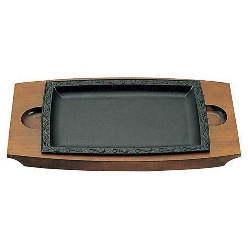 【アサヒ 鉄 ステーキ皿 A-113-38 角唐草 大】 幅255×奥行175(mm)【グループA】