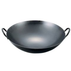 EBM 鉄ブルーテンパープレス 中華両手鍋 42cm 【グループA】