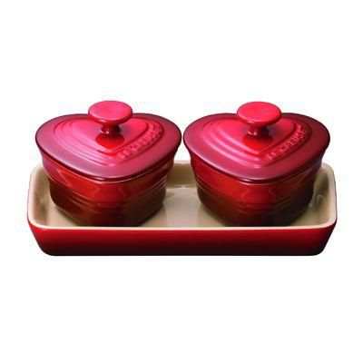 ル・クルーゼ(LE CREUSET) プチラムカンダムールセット 910223 チェリーレッド