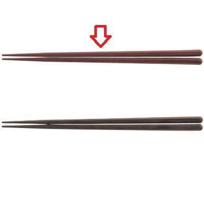 箸 24cm六角箸ローズブラウン