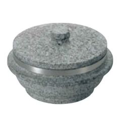 長水 遠赤 石焼釜(石蓋付)補強リング付 16cm