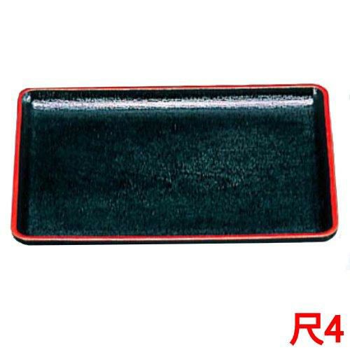 会席盆 SL 黒天朱 尺4