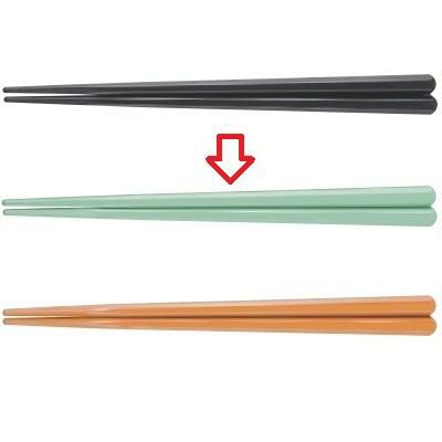 箸 19.5cm六角先端角箸モスグリーン ホタテ貝抗菌 グリーン 幅8 奥行7 長さ:195