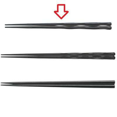 箸 21cm面彫箸ブラック ブラック