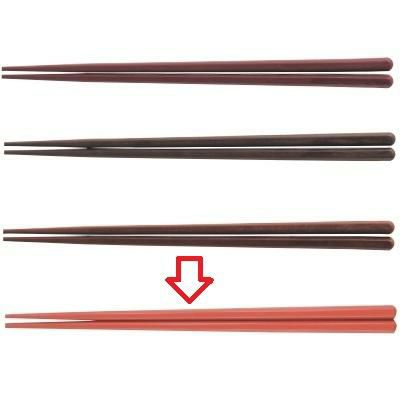 箸 新22.7cm六角先端角箸朱 朱