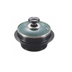 石焼釜 (ガラス蓋付) アルミブラックコート枠付 長水 遠赤 18cm 【業務用食器】【同梱グループA】